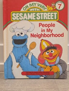 Sesame Street Hardcover Book with Cookie Monster and Ernie - Red/Blue/White